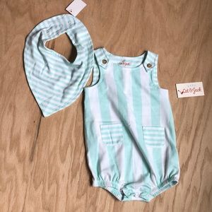 Baby sailor romper with bib